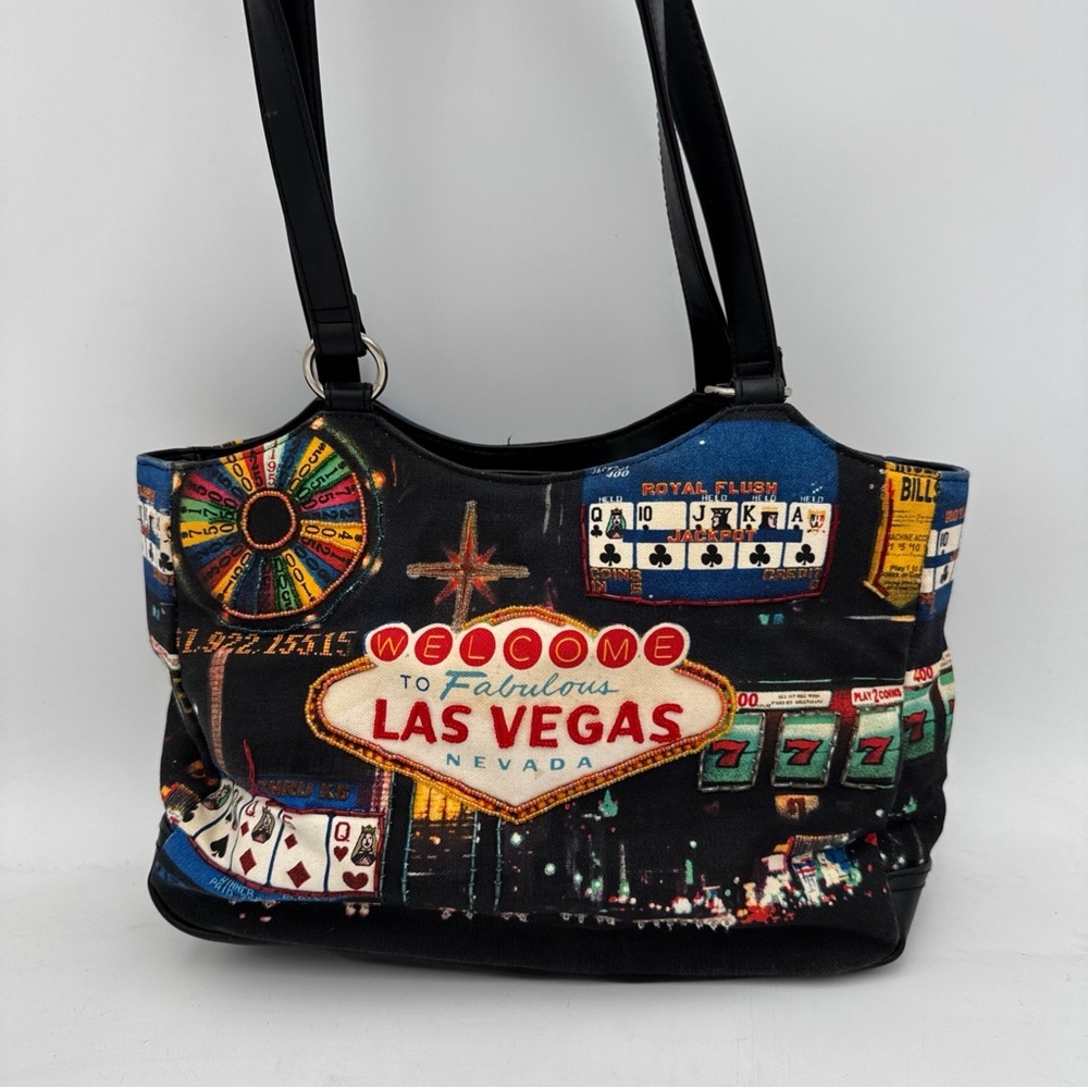 Las Vegas Themed Black Tote Bag